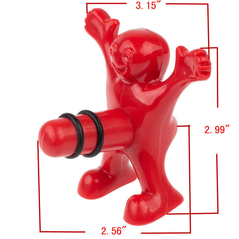 Reusable Funny Happy Man Red Plastic Wine Cork Bottle Plug Bottle Stoppers Kitchen Bar Tools