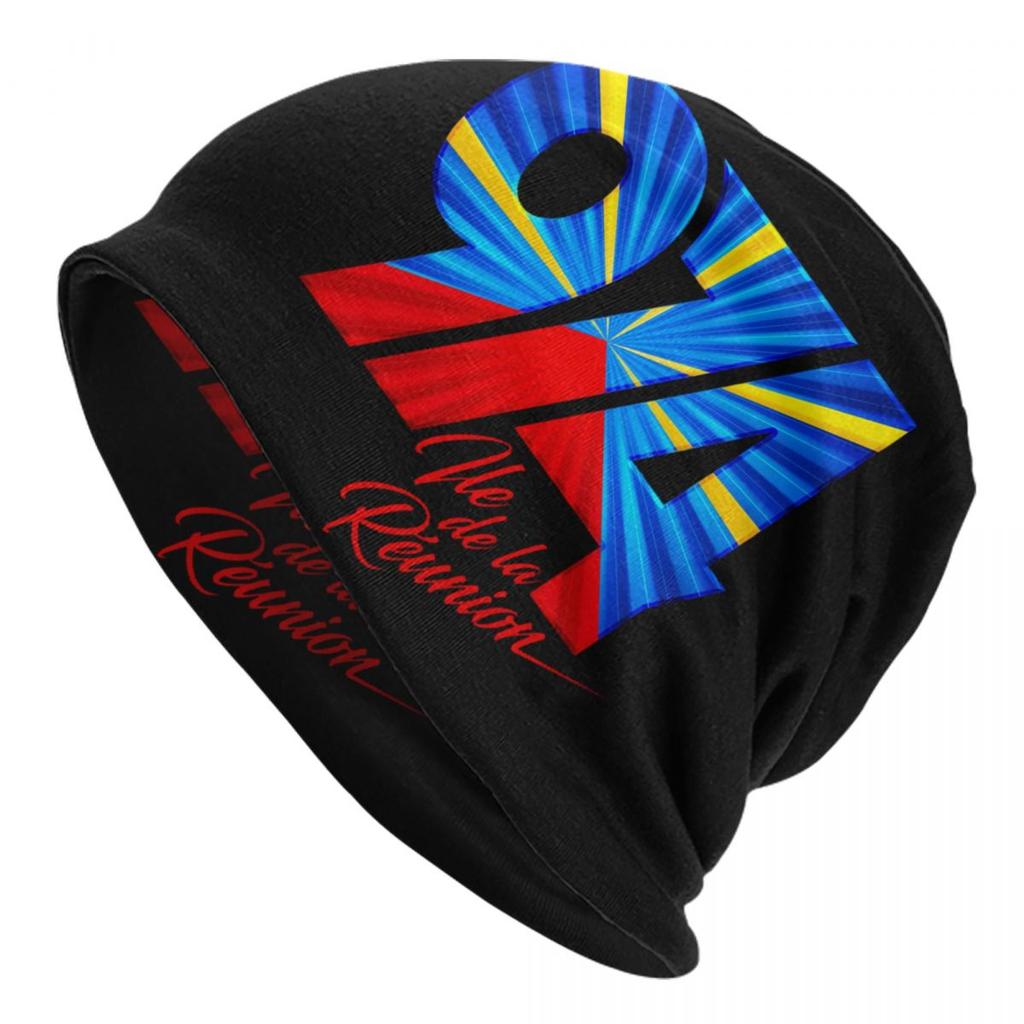 Custom Luxury 974 Reunion Island Pattern Beanie Cap Unisex Bonnet  Knitted Hats Outdoor Fleur De Lys Skullies Beanies Caps