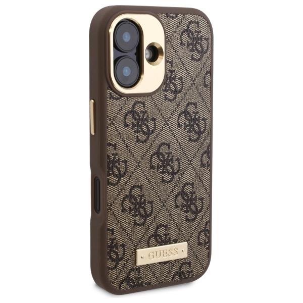 Guess Guhmp16Su4Gprw Iphone 16 6.1 Brązowy/Brown Hardcase 4G Logo Plate Magsafe