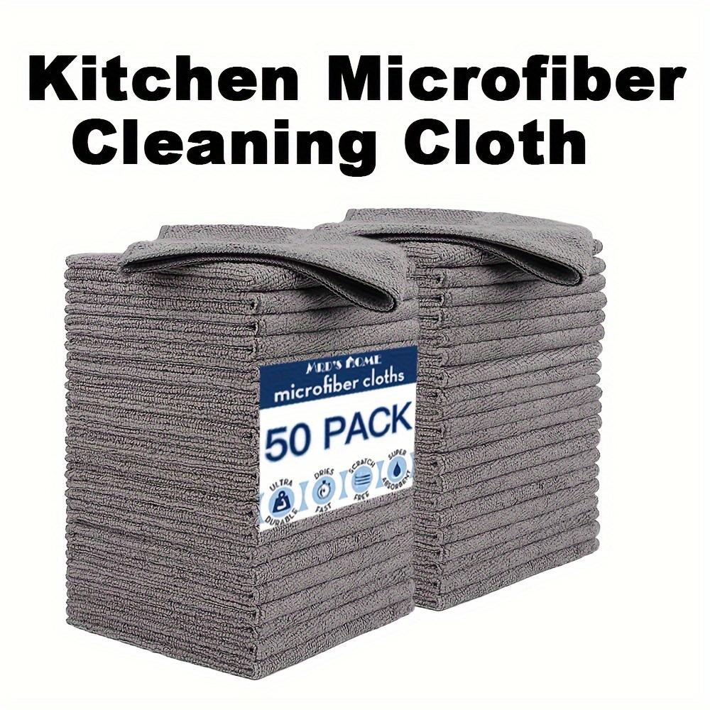 10pcs Microfiber Dish Cloths, Multi Purpose Dishwashing Towels For Tableware, Double Sided Cleaning Rags, Scouring Pads, Cleanin