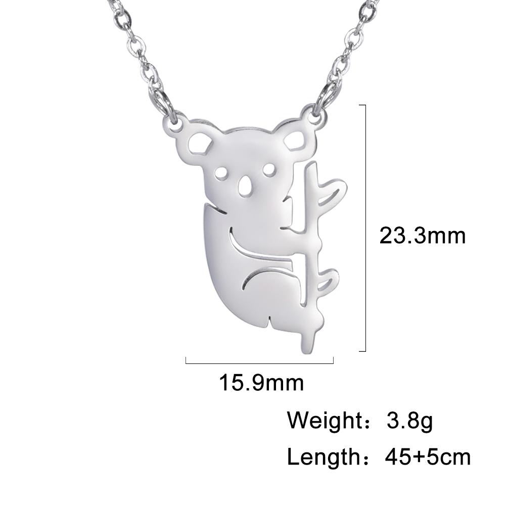 Cazador Stainless Steel Animal Pendant Necklace Cute Cat Dog Pet Whale Elephant Fish Penguin Necklaces Jewelry Gift for Women