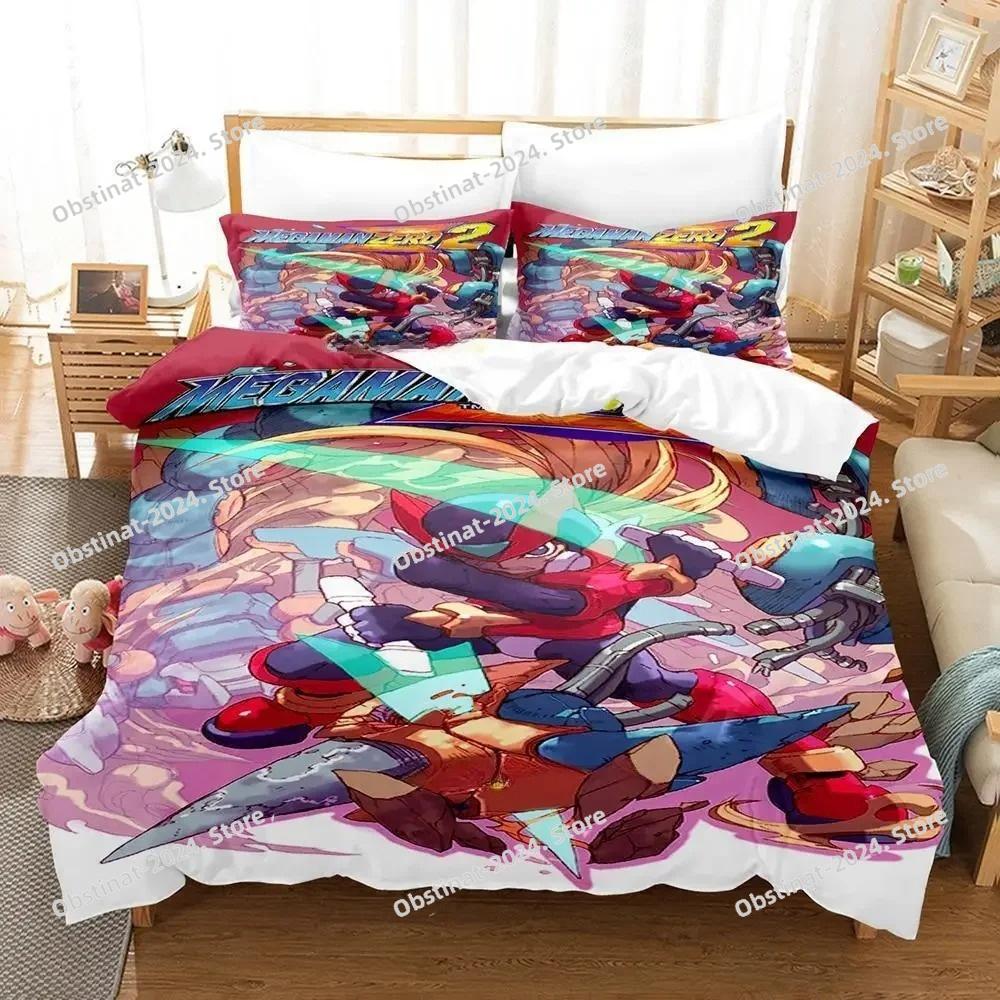 3d Anime Game Mega Man Zero Bedding Set Printed Bed Set Duvet Cover Sheet Pillowcase Bed Soft Quilt Cover Full Queen King Size
