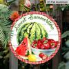 2D Flat "Sweet Summer" Themed Aluminum Decorative Signs and Plaques In Various Sizes. Watercolor Watermelon, Strawberry, and Lemon Patterns for Wall