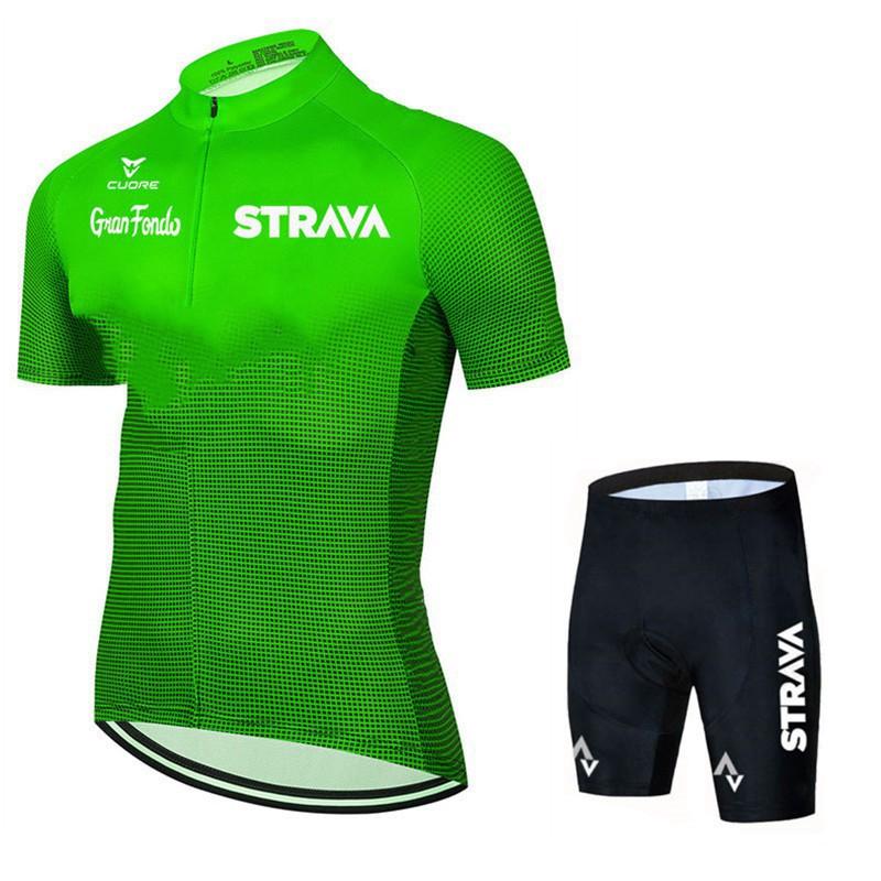 Short-sleeved Men's Cycling Suit Mountain Breathable Bicycle Set Strava Team