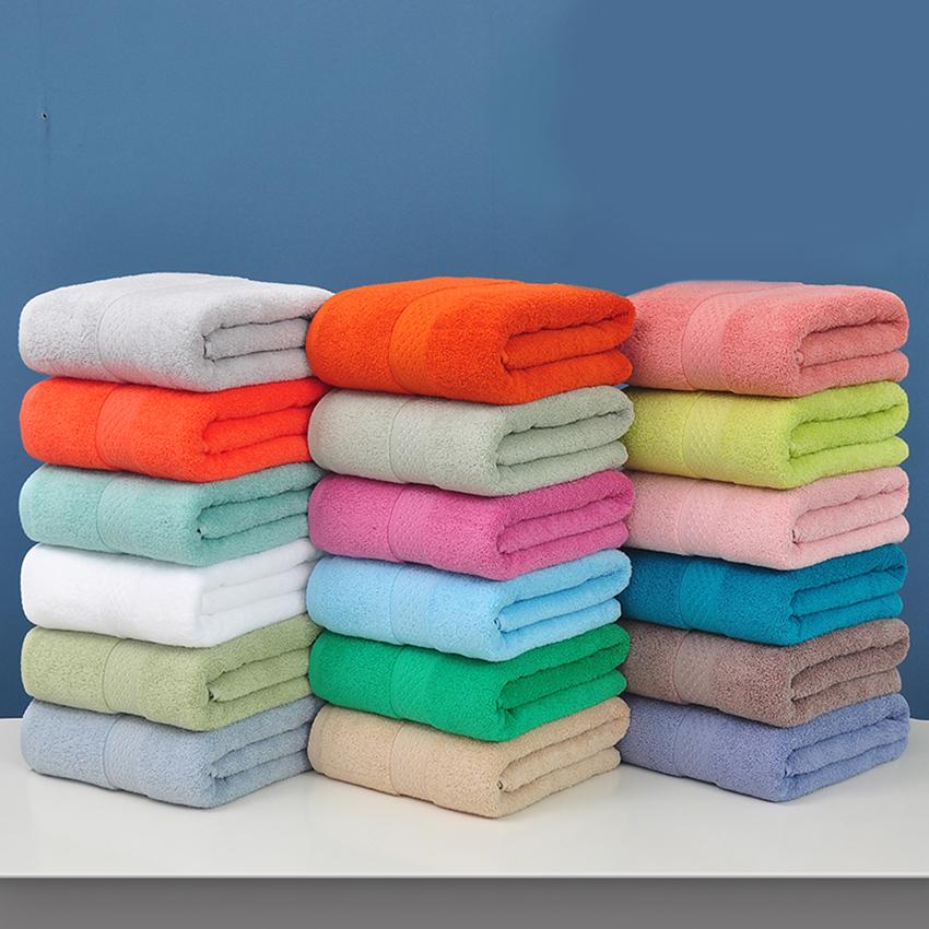 70x140/34x75cm Cotton Bath Towel 20 Colors Jacquard Face Shower Towels Soft Thick Large for Adults Kids Home Bathroom Spa Beach