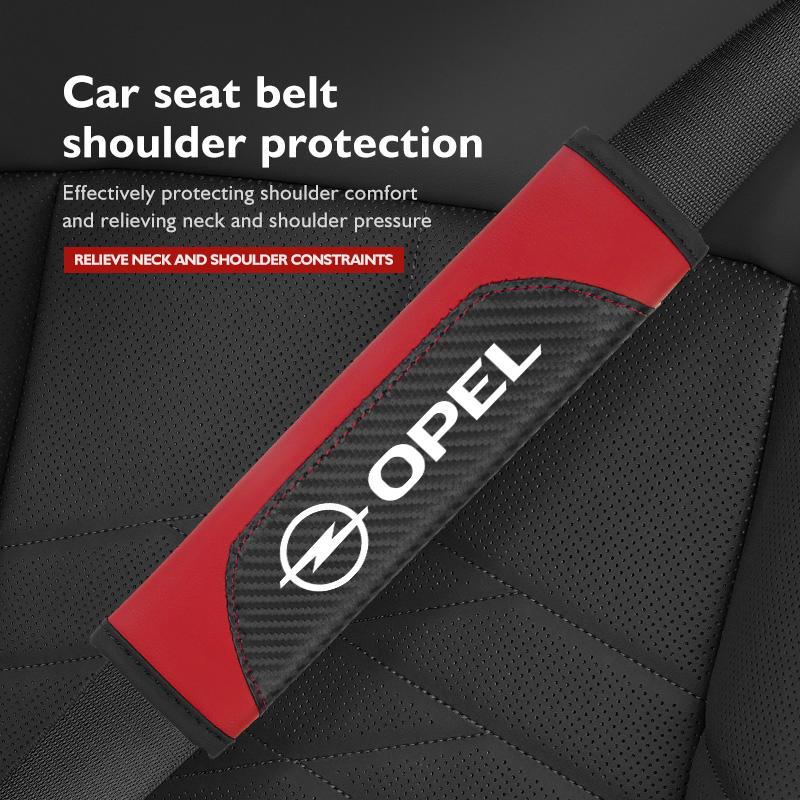 Leather Car Safety Seat Belt Strap Shoulder Pad Accessories For Opel Insignia Astra G J F K Vectra C H Corsa C B D Omega