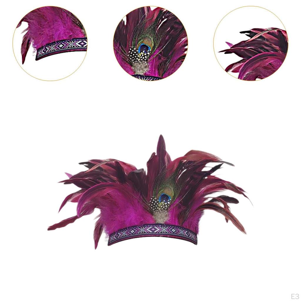 Feather Headdress Accessories Headband for Halloween Masquerades Role Playing