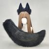 Katzen Kostüm Zubehör Kunstpelz Fuchsschwanz und Ohren Stirnband Set Tier Halloween Cosplay Kostüm für Damen Herren Geschenke