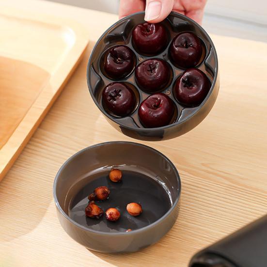 7-Hole Cherry Pitter Baking Fruit Pit Remover for Cherries Plums Fruit Pitting Tool for Kitchen Baking