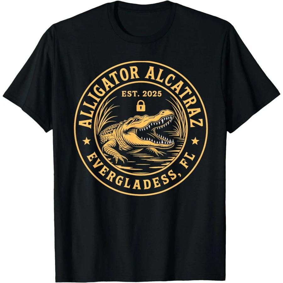 Alligator Alcatraz Graphic Printing Summer Luxury Brand Cotton Men s and Women s T-Shirts Short Sleeves Trendy Clothing S