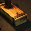 Lampe de table - NETTLIFE - Modèle vintage bois - E27 - Jaune - 20 cm
