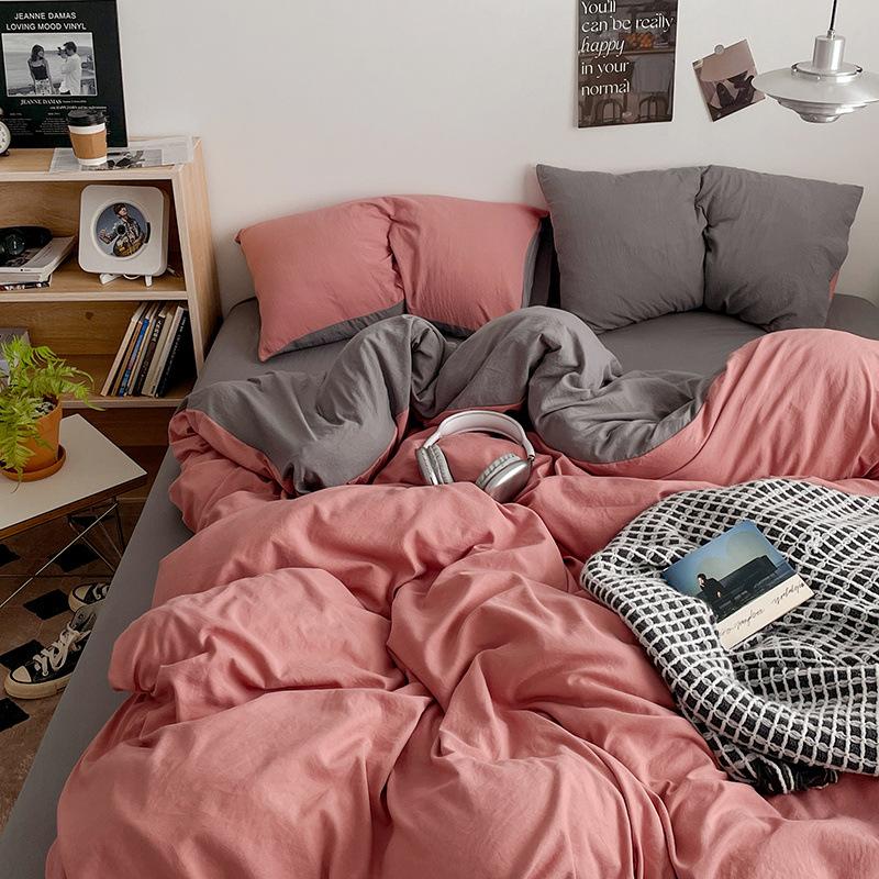 Class A Maternal And Infant Grade Colorable Bed Four-Piece Quilt Cover Student Bed Sheet House 3Pcs Set Factory