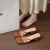 Fairy cool slippers female new summer thick heel thin belt temperament word with high heel sandals