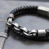 2026 Fashion Multi layered Stainless Steel Charm Viking Leather Bracelet Men's Woven Bracelet Punk Jewelry Homme Accessories