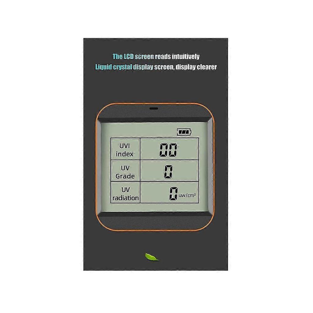 Ultraviolet Radiation Monitor, Digital Uv Detector Compatible with Home Office Outdoor Inspection Black