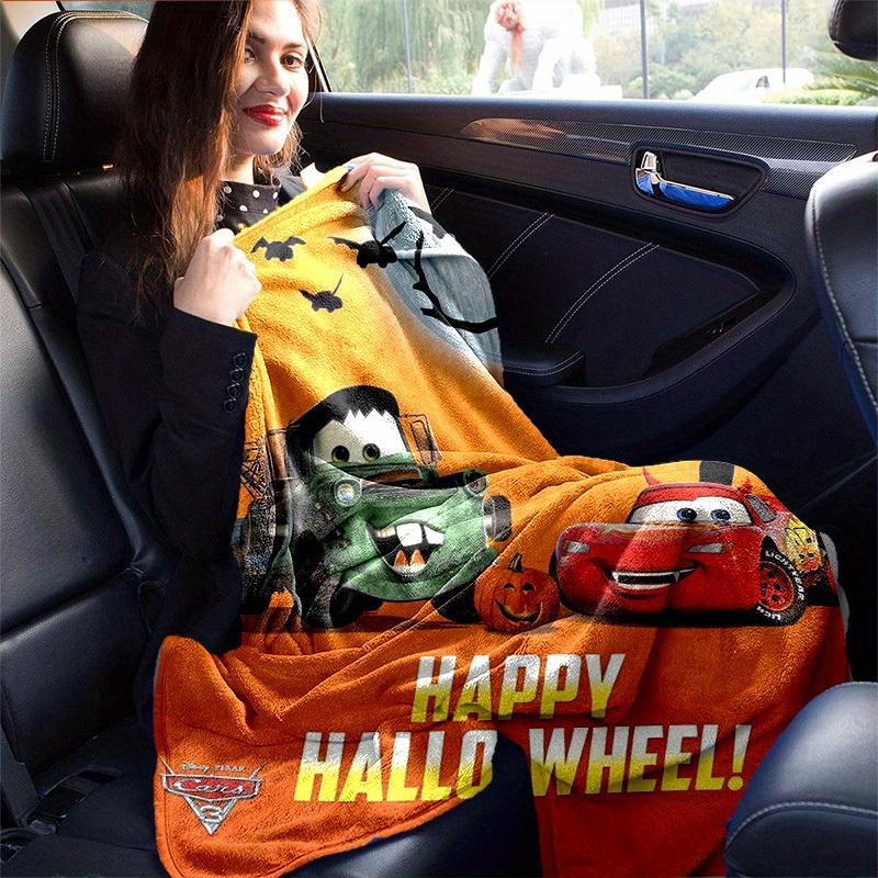 1pc,Disney Pixar Cars Happy HalloWheel! Halloween Towel Coverlet Blanket Perfect for Home Decor, Couch Throw, Outdoors, Travel