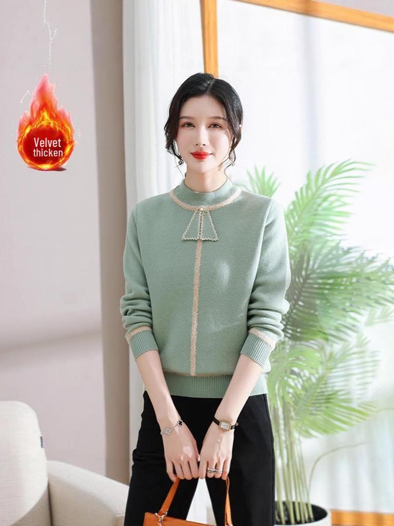 2025 Winter Velvet Sweater: Warm, Stylish Base Layer for Middle-aged & Elderly Women
