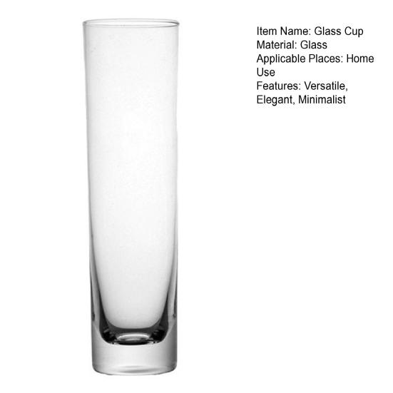 Yousheng Glass Cylinder Vase Multi-Purpose 6.8" Tall Flower Holder for Centerpieces Elegant Candle Display & Home Decor 220ml Thin Neck Vase
