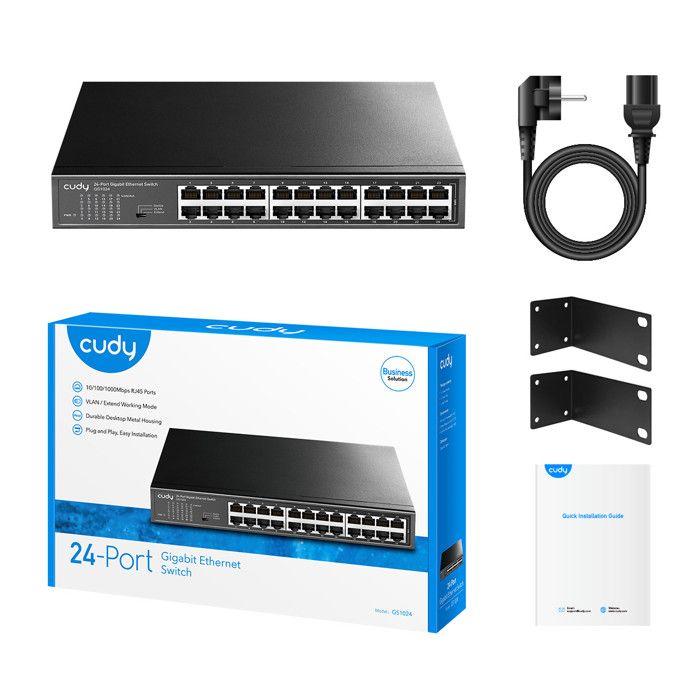Commutateur - Cudy - GS1024 - 24 ports RJ-45 - Rack mountable - Gigabit Ethernet