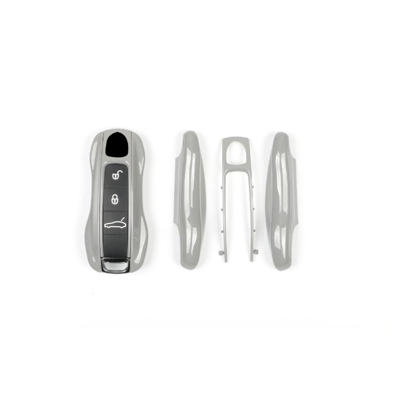 Matně šedé pouzdro na klíče pro Porsche Macan Porsche Panamera Cayenne 918 Spyder Carrera 911 991 Kryt na dálkový klíč Náhradní Ochranné Fob