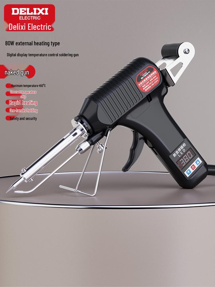 DELIXI Electric Auto-Feed Soldering Iron with Digital Display & Adjustable Temperature