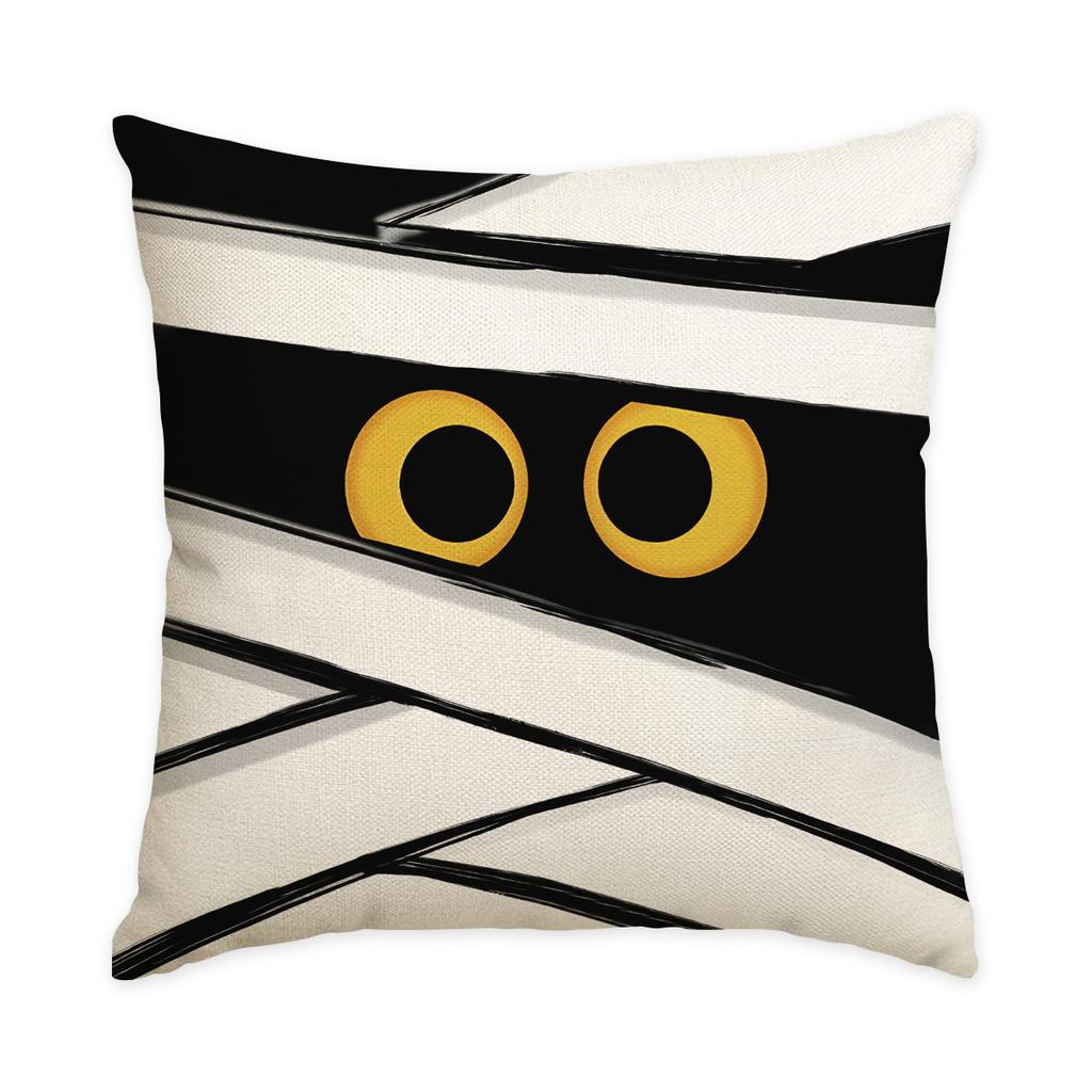 1/4Pcs Halloween Pillowcase, Halloween Orange Fun Emoji Cushion Cover, Decorative Sofa, Living Room, Bedroom Cushion Cover