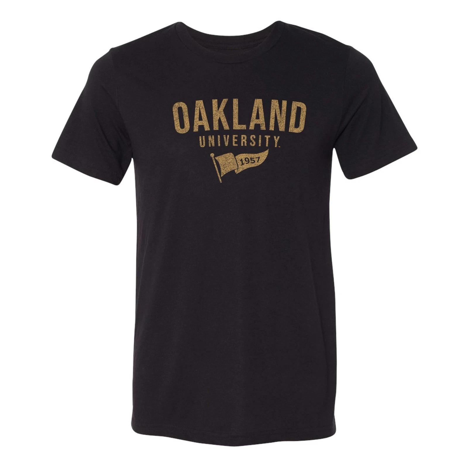 Oakland Golden Grizzlies Distressed Year Banner Triblend T-Shirt - Black S