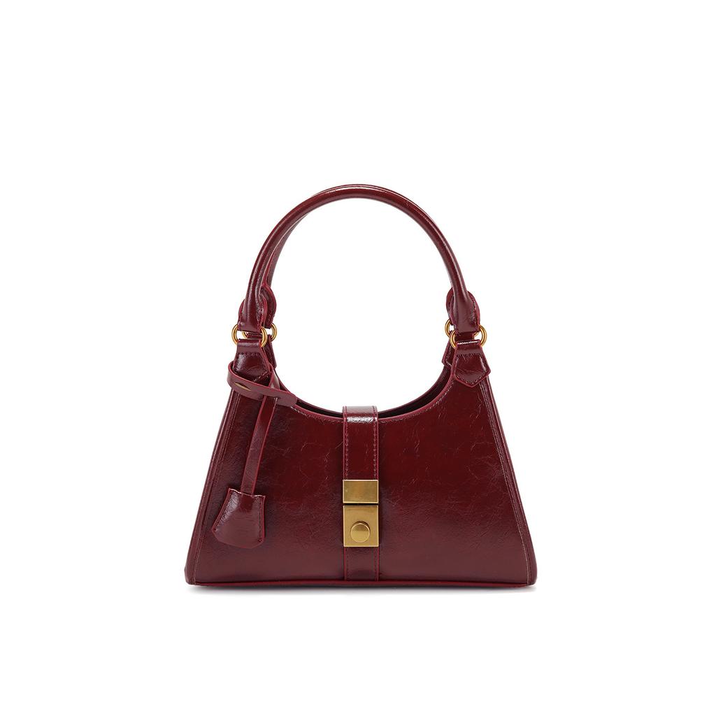 Bucket Bag, Retro Oil Wax Leather Single-shoulder Versatile Handbag, Crossbody Bag