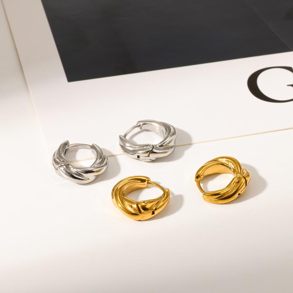 Minimalist Geometric Hoop Earrings With Gold Plating For Women Summer