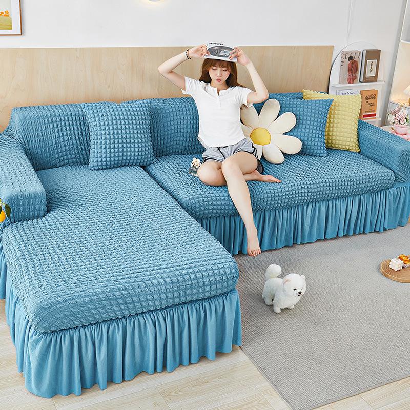 Seersucker Sofabezug Stretch All-Inclusive Universalbezug Sofakissen Vier Jahreszeiten Universalpolster