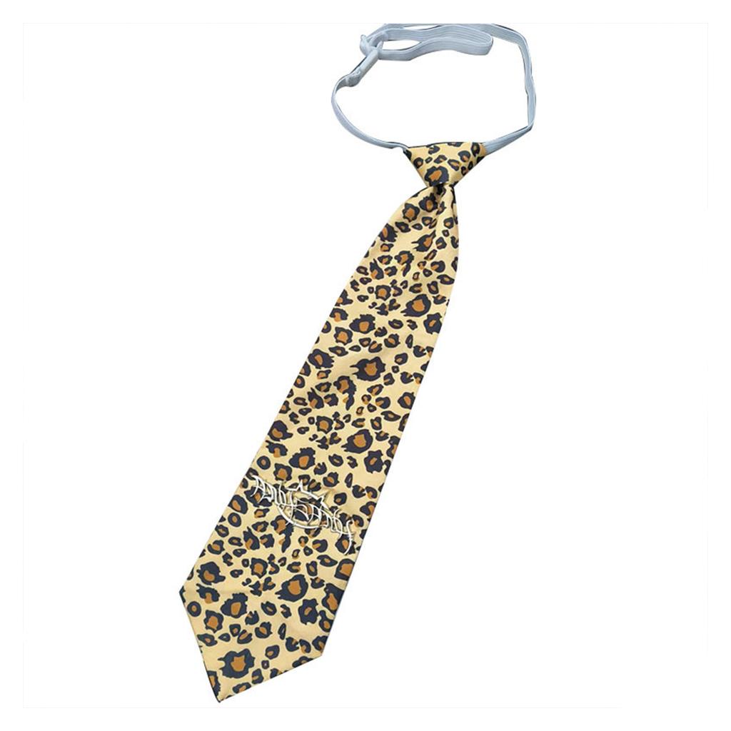 Vintage Shirt Tie Leopard Print Harajuku Student Uniform Adjustable Pre Tied Necktie for Women and Men Cosplay Neckwear