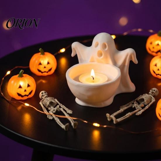 Ghost Shaped Tray for Candy 3D Printed Storage Ornament, Cute Bowl, Halloween Desktop DIY Hand Painted Crafts Jewelry Holder, Creative Desk Organizer