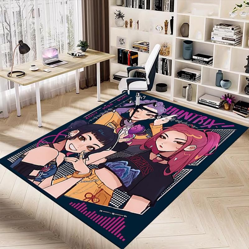 Future Bass Girls Carpet For Playroom Bedroom Living Room Sofa Home Decorkids Game Area Rug Nonslip Floor Mat