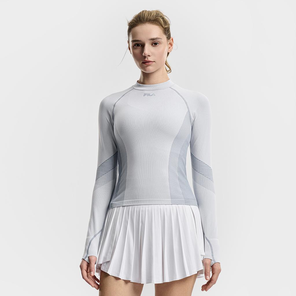 FILA Tennis Simple Personality Trendy Fashion Sports Training Tennis Versatile Comfortable Long Sleeve T-Shirt Women tops A11W613217FBU