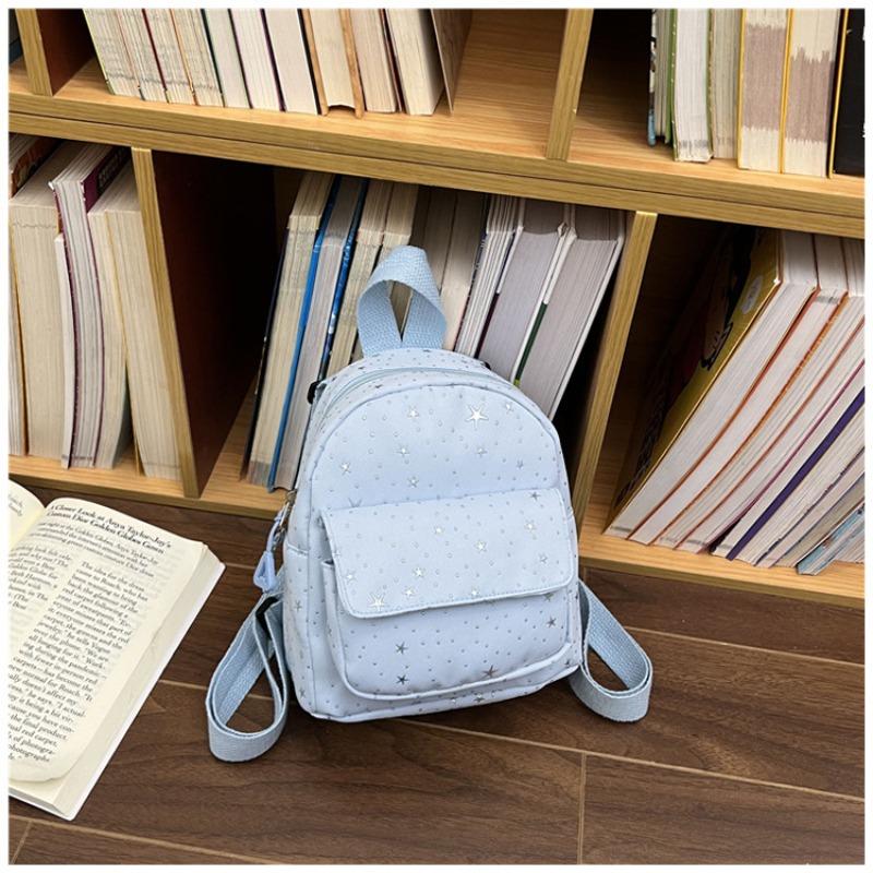 Korean Version of the Star Fashion Star Small Shoulder Foreign Style Versatile Travel Small Backpack Children Can Carry Leisure Small Backpack
