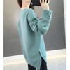 Autumn and Winter Women's V-neck Knitted Sweater Loose Button Solid Color Sweater for Women