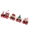 Xmas Train Ornament Cute Festive Wooden Train Window Desktop Decoration for Holiday Brown