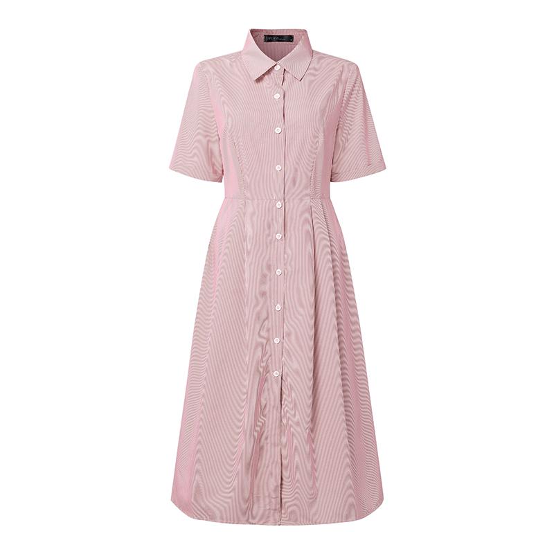 

ZANZEA Женское повседневное платье в полоску с отложным воротником, свободное, с коротким рукавом 2XL