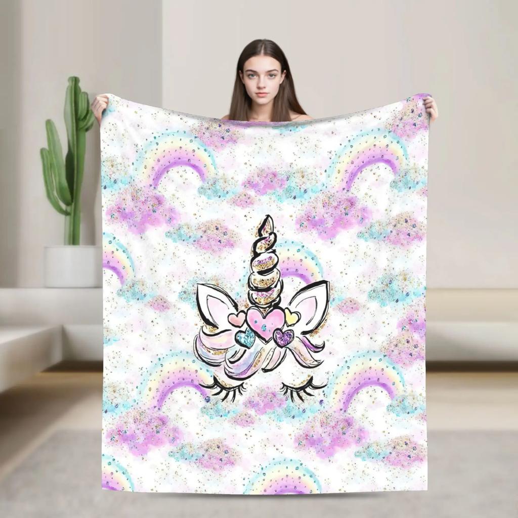 Beauty Eyelash Blanket Cartoon Fuzzy Vintage Warm Throw Blankets for Home Restaurant Decoration