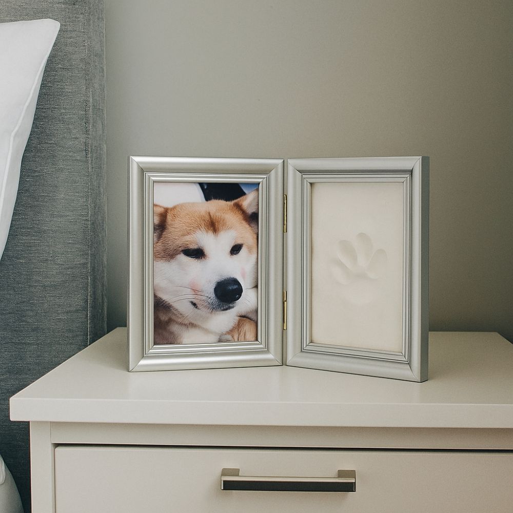 Metal Buckle Paw Print Memorial Frame Foldable Pet Handprint Shadowbox  DIY Craft Project