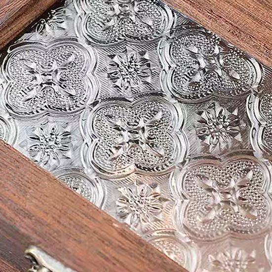 Jewelry Storage Box with Buckle And Flip-Top Lid Case Wood Retro Design Dustproof Organizer for Small Sundries