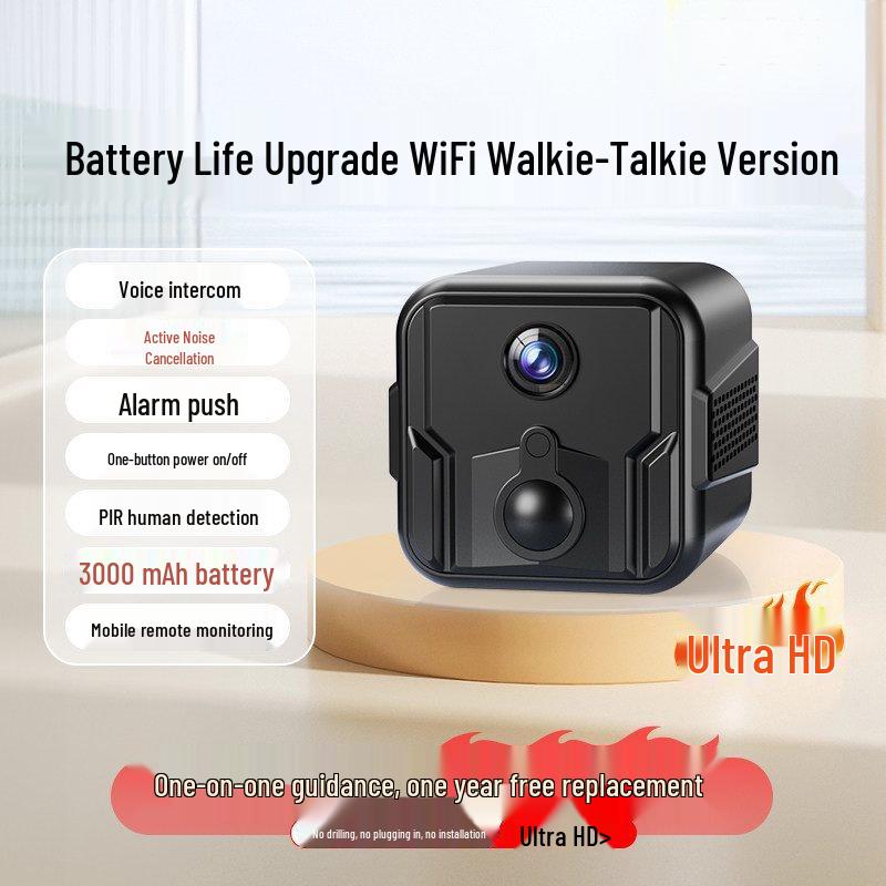 Wireless 360° Home Camera with Mobile Monitoring & HD Night Vision, No Plug Needed