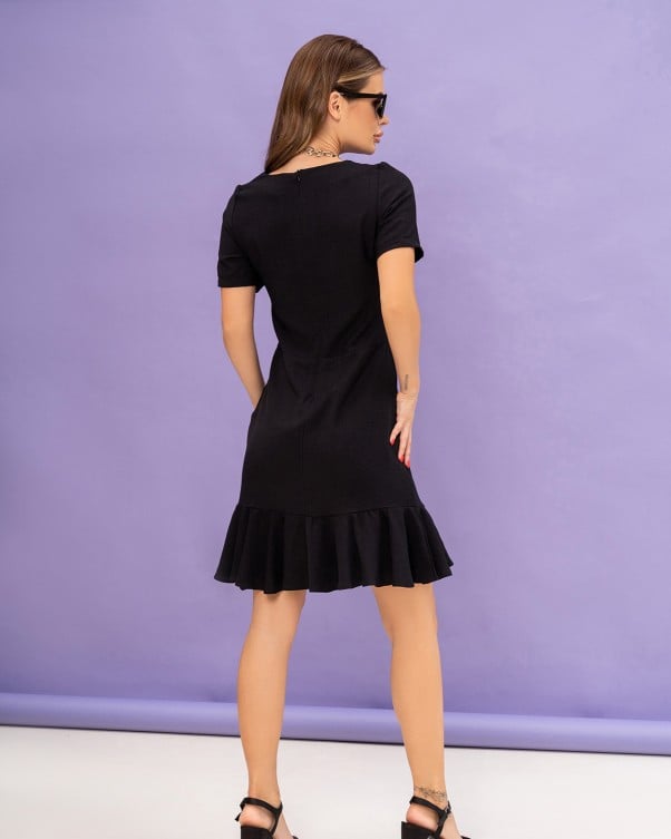 Robe en lin avec bas volants ISSA Plus