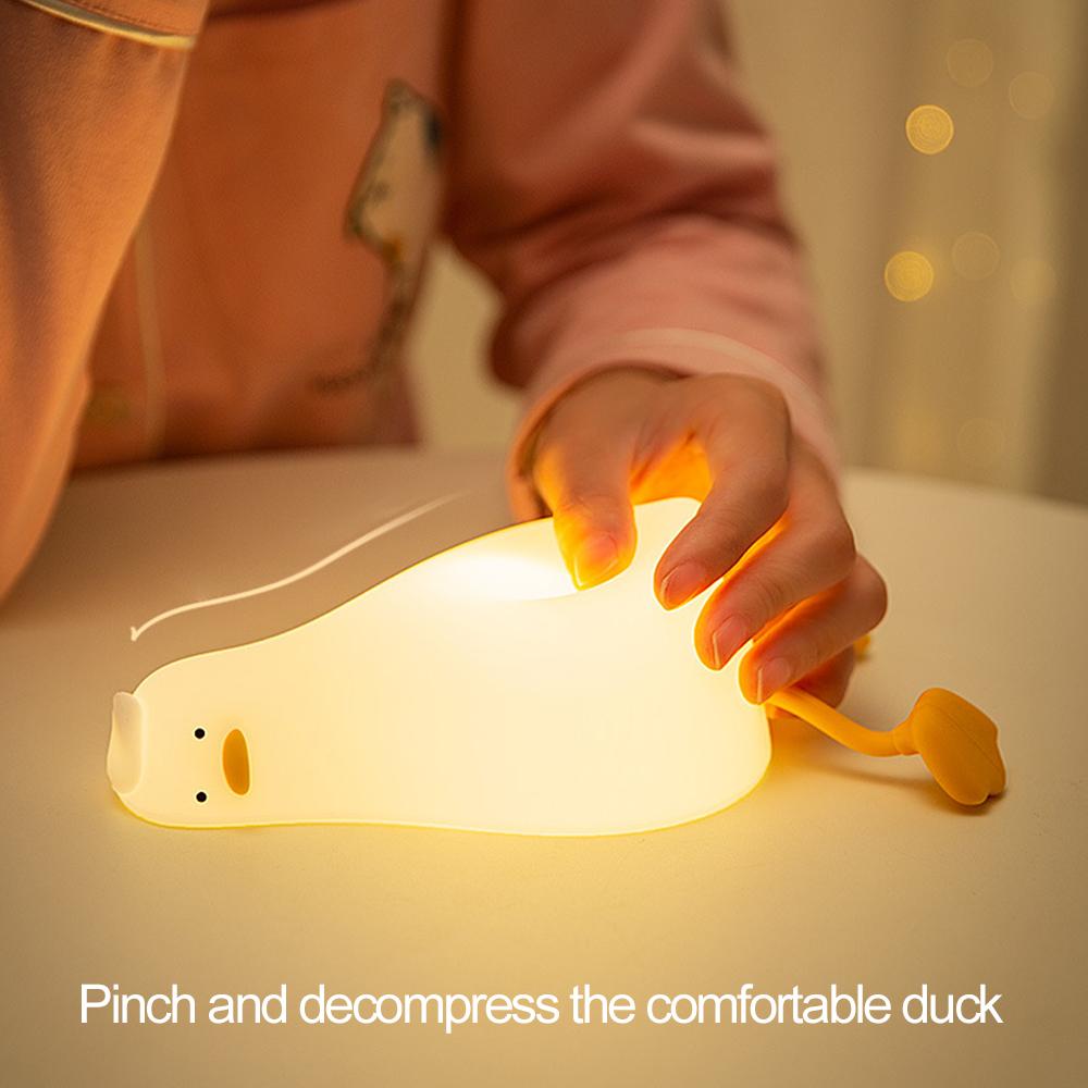 Silikon Ente Nachthimmel Led Nachtlicht Wiederaufladbare Lampe USB Cartoon Kinder Kid Schlafzimmer Kreative Dekoration Geburtstag Geschenk