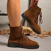 Woman Boots Trend Ankle Boots Short Barrel Shoes for Women Western Chunky Red Comfortable Stylish Sneakers Plus Size New Arrival