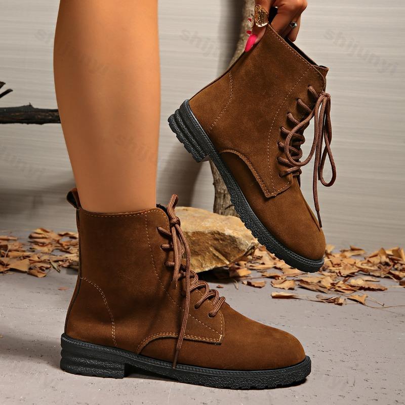 Woman Boots Trend Ankle Boots Short Barrel Shoes for Women Western Chunky Red Comfortable Stylish Sneakers Plus Size New Arrival