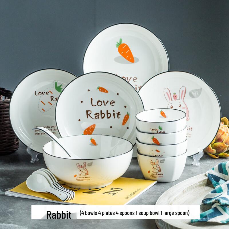 Double Happiness Cat Ceramic Tableware Set