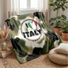 Italy Football Printed Flannel Blanket Skin Friendly Warm Decorative Throw for Indoor Couch Bed Daily Use