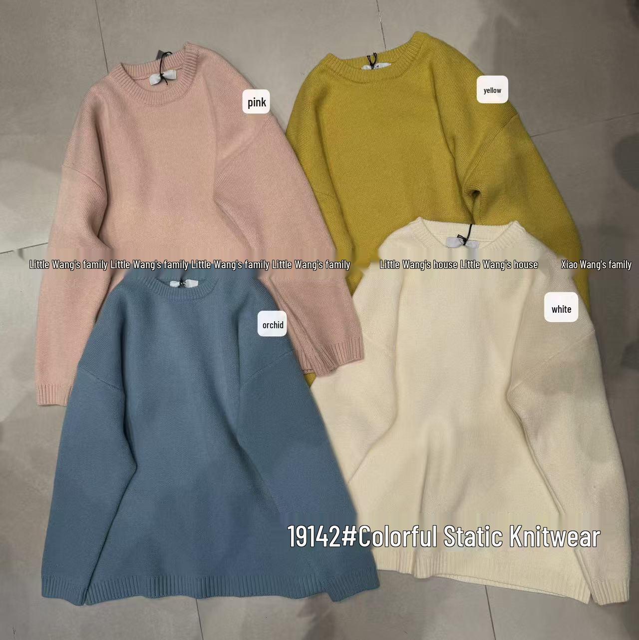 

Зимний свитер Сяо Вана в корейском стиле, повседневный, с круглым вырезом, вязаный, большого размера One Size жёлтый