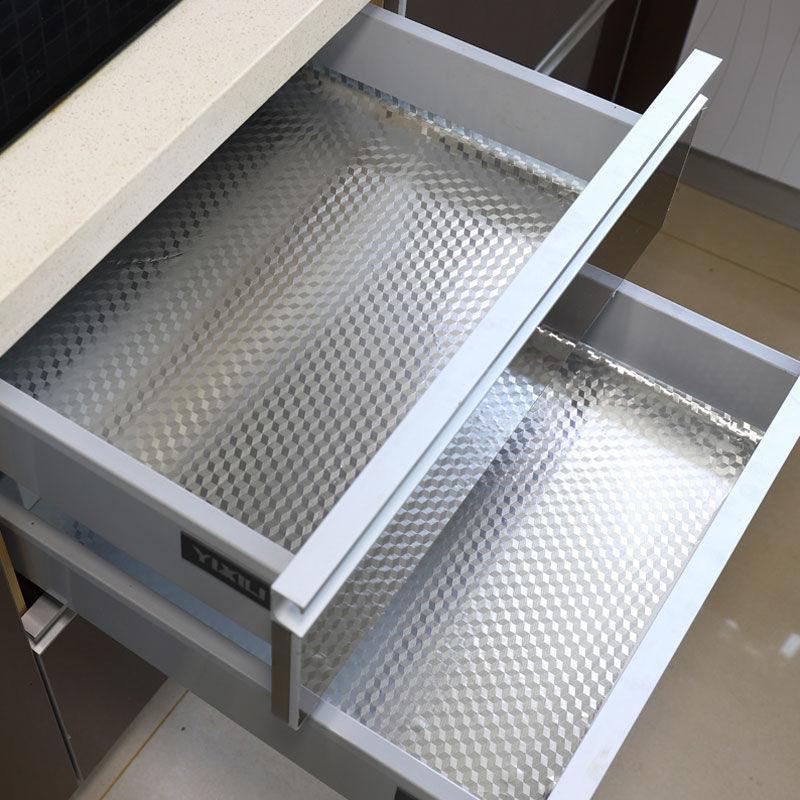 Kitchen Oil-proof Self Adhesive Stickers Stove Anti-fouling High-temperature Aluminum Foil Wallpaper Cabinet Film Contact Paper